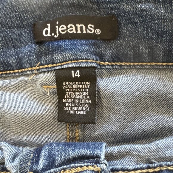D.Jeans Womens Flared Denim Jeans Size 14 Cotton Blend Waist 34" - Picture 5 of 12